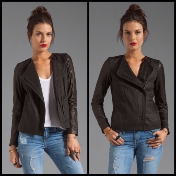 Vince Jackets & Blazers - Vince Linen & Leather Jacket